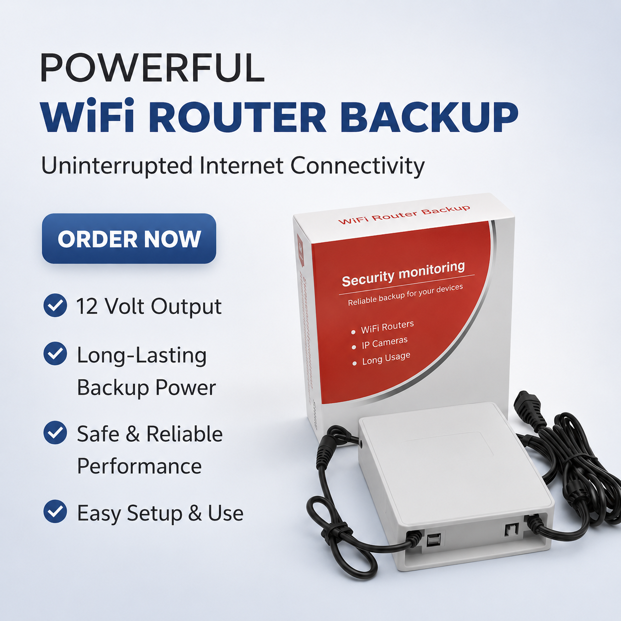 Mini UPS-1213 Router Battery Backup 12V-13V 2A Uninterruptible Wall-mounted Power Supply for WiFi For 3-4 Hours