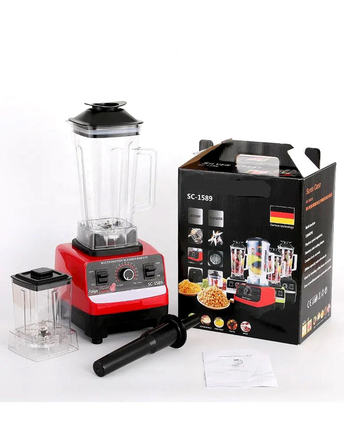 Silver Crest Commercial Blender Grinder Juicer Mixer High Power 9520 Motor