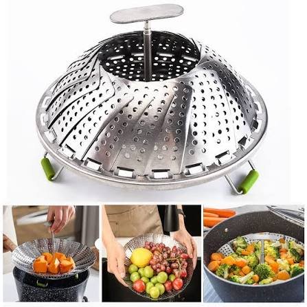 Vegetable Basket, Premium Stainless Steel Veggie Steamer Basket - Folding Expandable Steamers To Fits Various Size Pot All