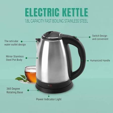 Fast Boiling Electric Kettle - Stainless Steel, Easy & Convenient