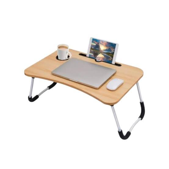 2 in 1 Combo: Foldable Laptop Desk & Mini USB LED Lights - Portable & Practical | Laptop Table | Study Table | Home Work Table