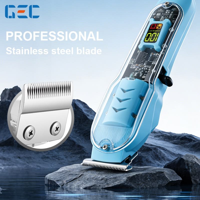 Professional Transparent Body Electric Hair Clipper for Men USB Rechargeable Trimmer Hair Cutting