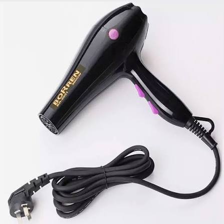 Borren Professional 3000W Tourmaline Ceramic Hair Dryer with 2 Speed Settings and 3 Heat Settings