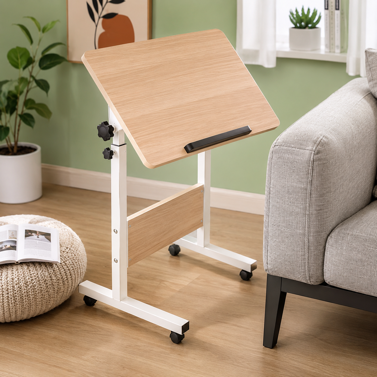 Rabbi Chanting Bible Bookshelf stand, 80cm Computer Reading Table, folding movable Book floor Shtender Desktop office table