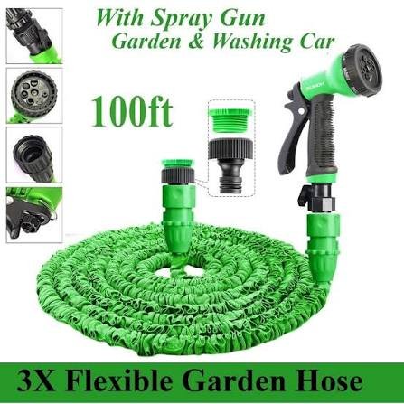 100 FT 7 Adjustable Modes Car Washer Expandable Magic Garden Water Hose Pipe with Spray Gun 50FT 7 Adjustable Modes ( Color Assorted )