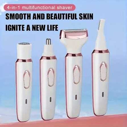 4-in-1 Multifunctional Wireless Portable Electric Shaver for Women Face Shaver Nose Hair Trimmer Eyebrow Ear English Household