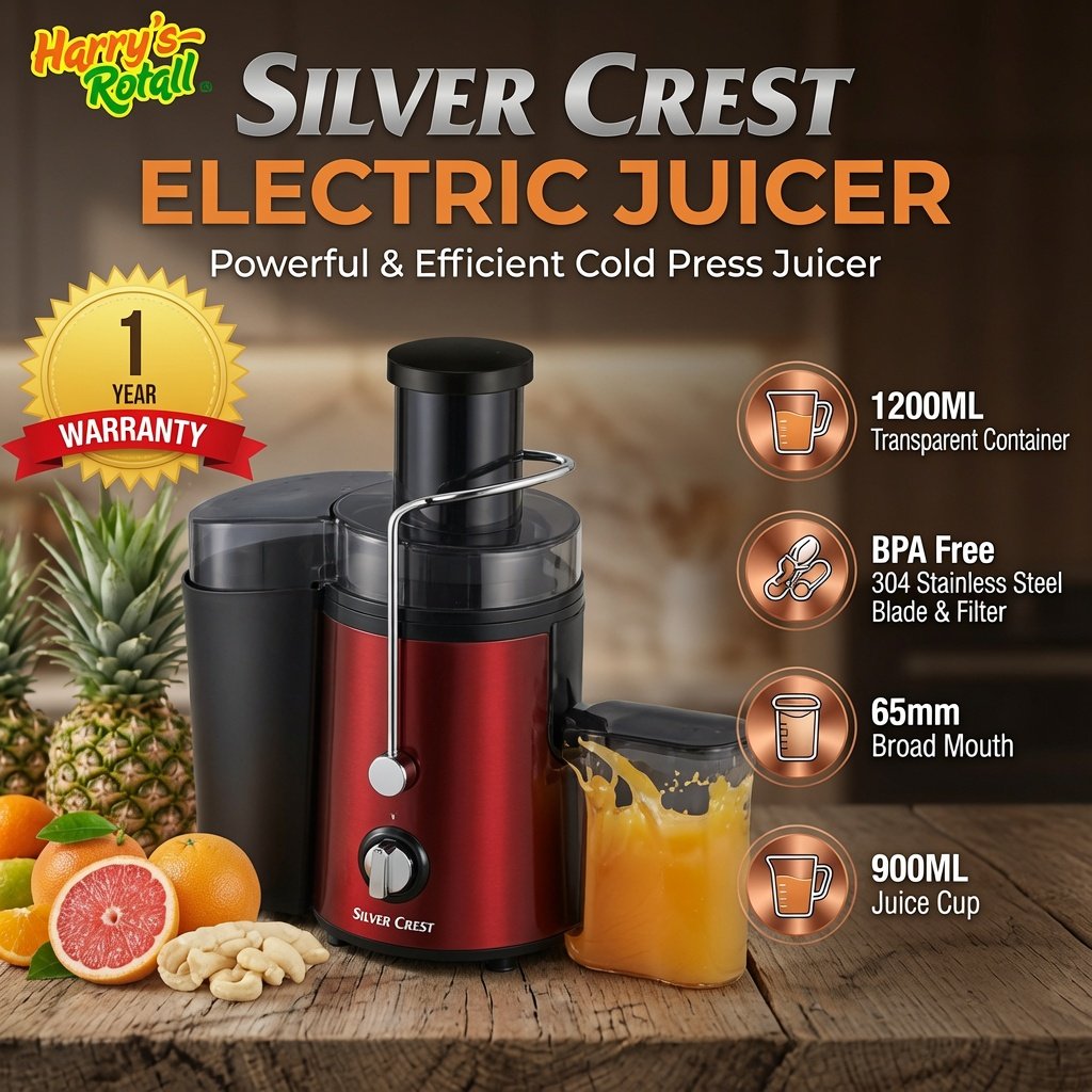 Silver Crest Electric Juicer Powerful & Efficient Cold Press Juicer