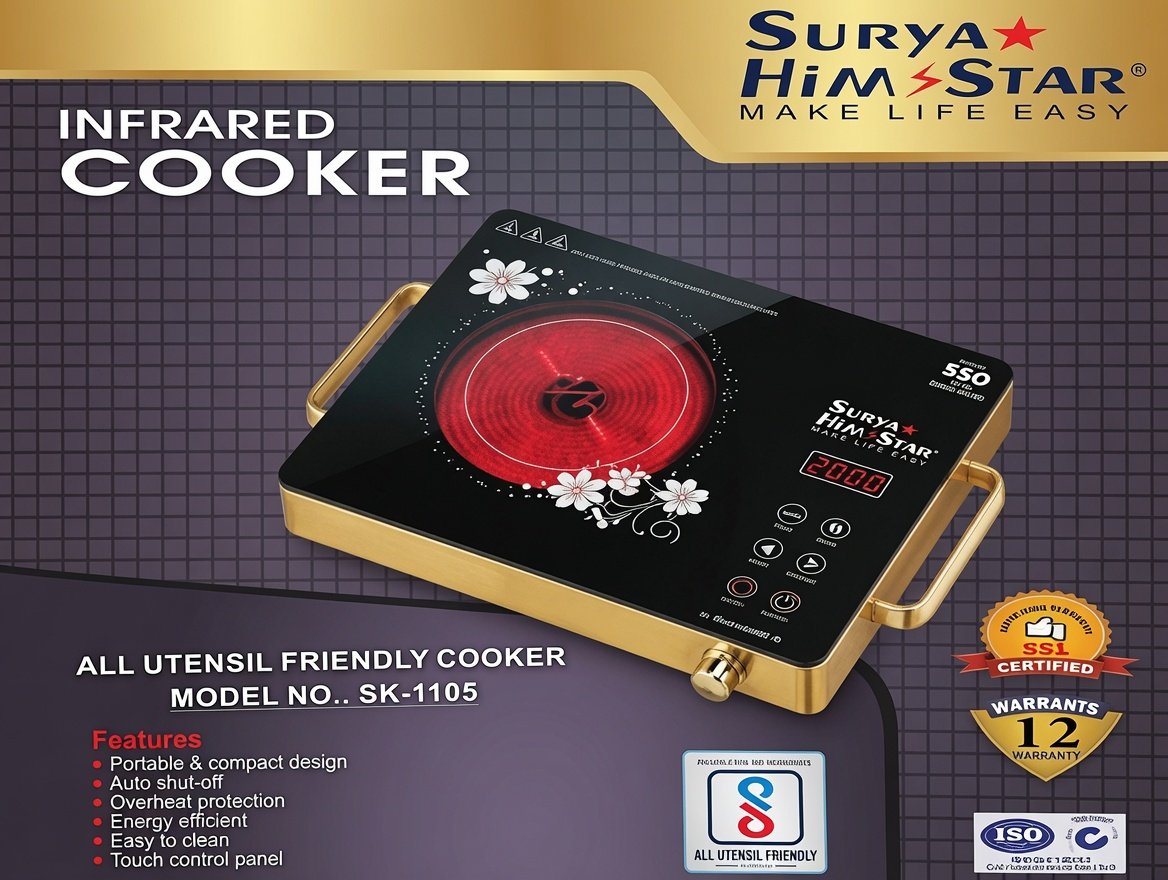 Silver Crest 3500W Infrared Induction Cooktop Glass With Touch Panel Function (SK-1105)