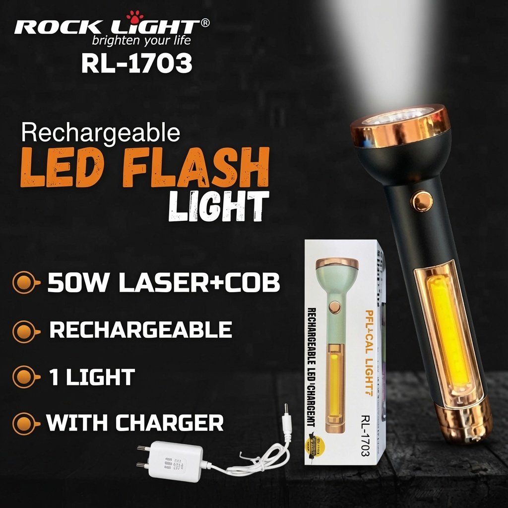 Rock Light RL-1703 Rechargeable LED flashlight 