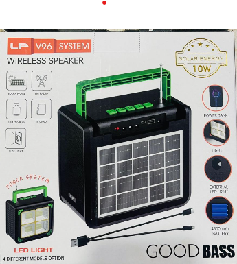 LP V96 Solar Powered Wireless Speaker