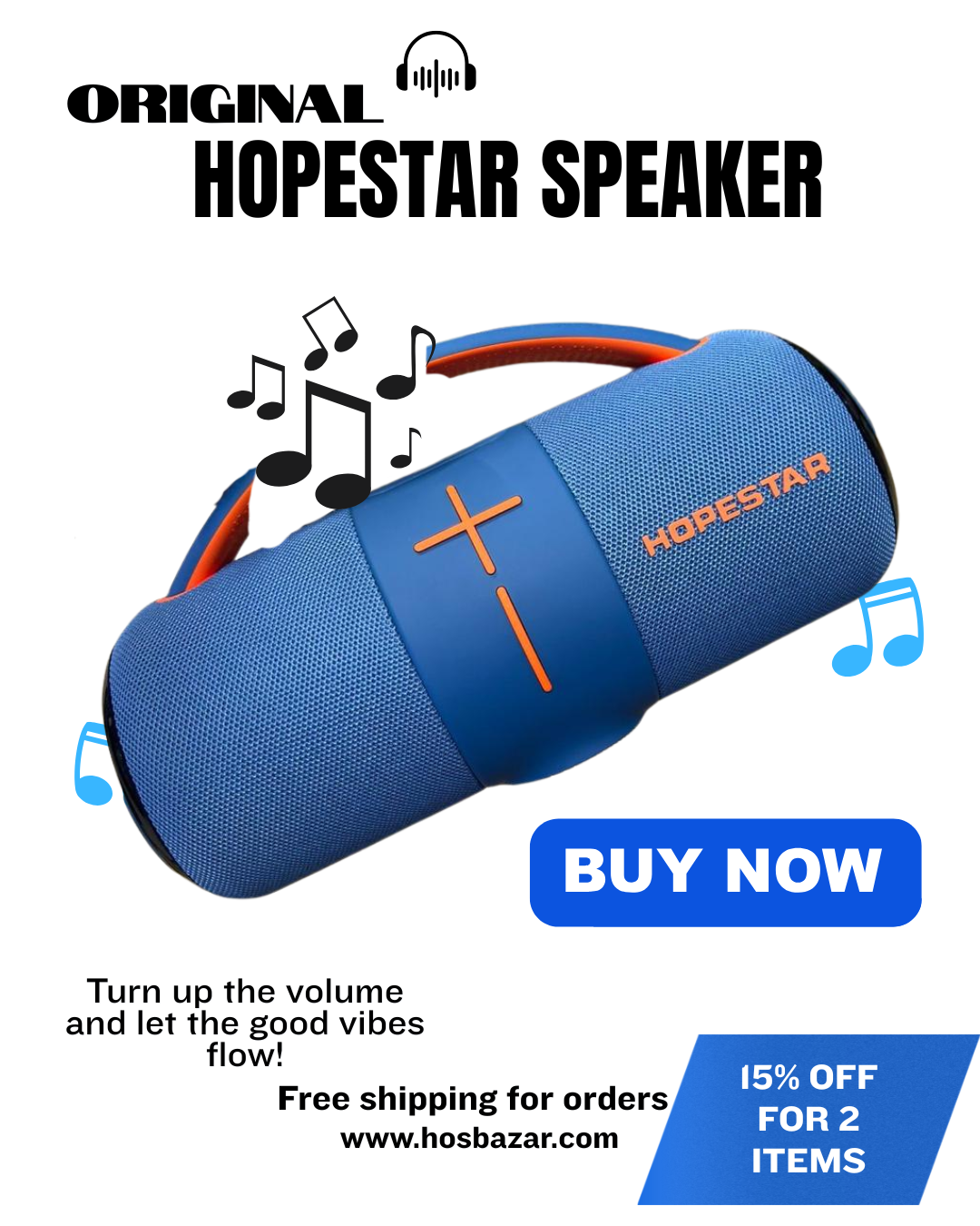 Original HOPESTAR  Wireless Bluetooth Speaker Deep Bass 36000mAh Removable Battery AI Sound 8 Speakers Outdoor Portable