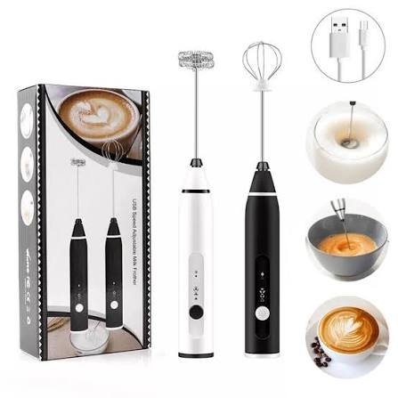 2 in 1 Coffee Egg Beater Milk Frother Handheld for Coffee, Electric Hand Foamer Blender for Drink Mixer, Multipurpose Blender