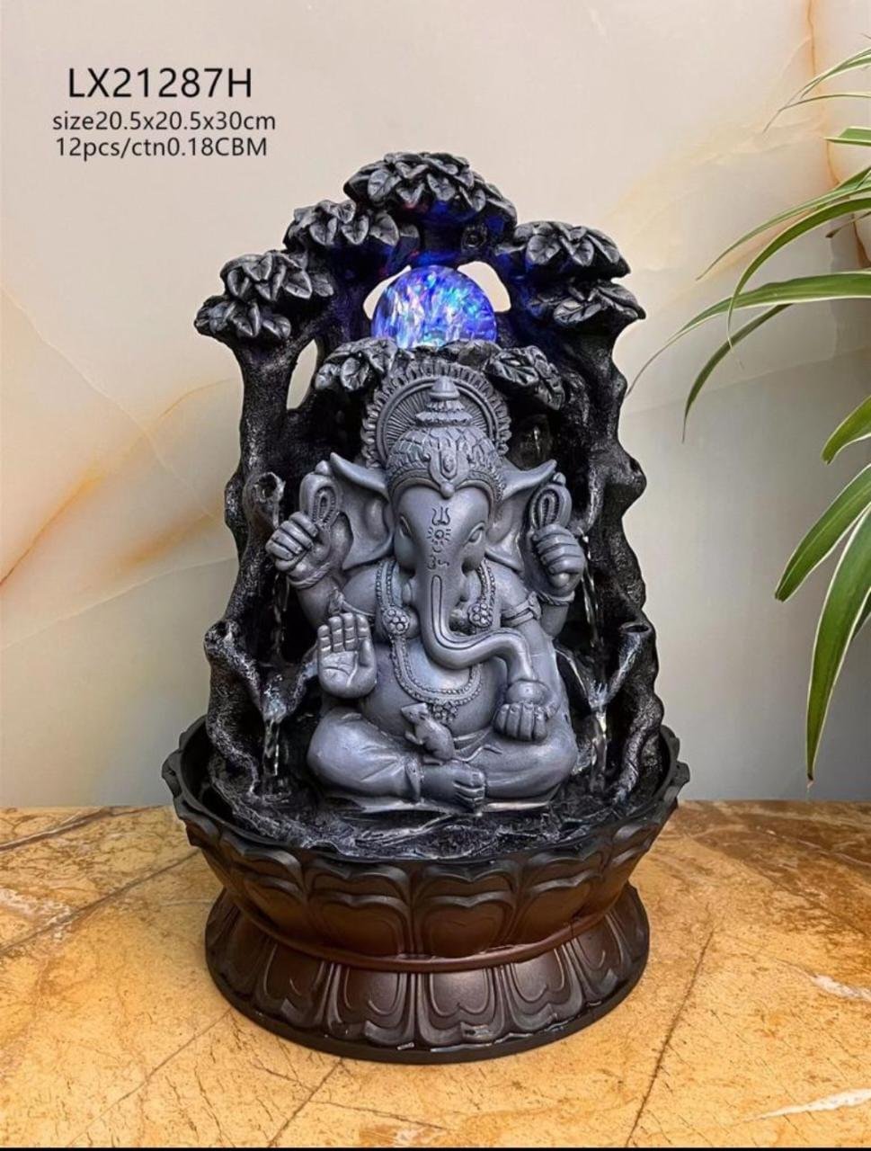 Ganesha Backflow Incense Burner & Water Fountain (Model: LX21287H)
