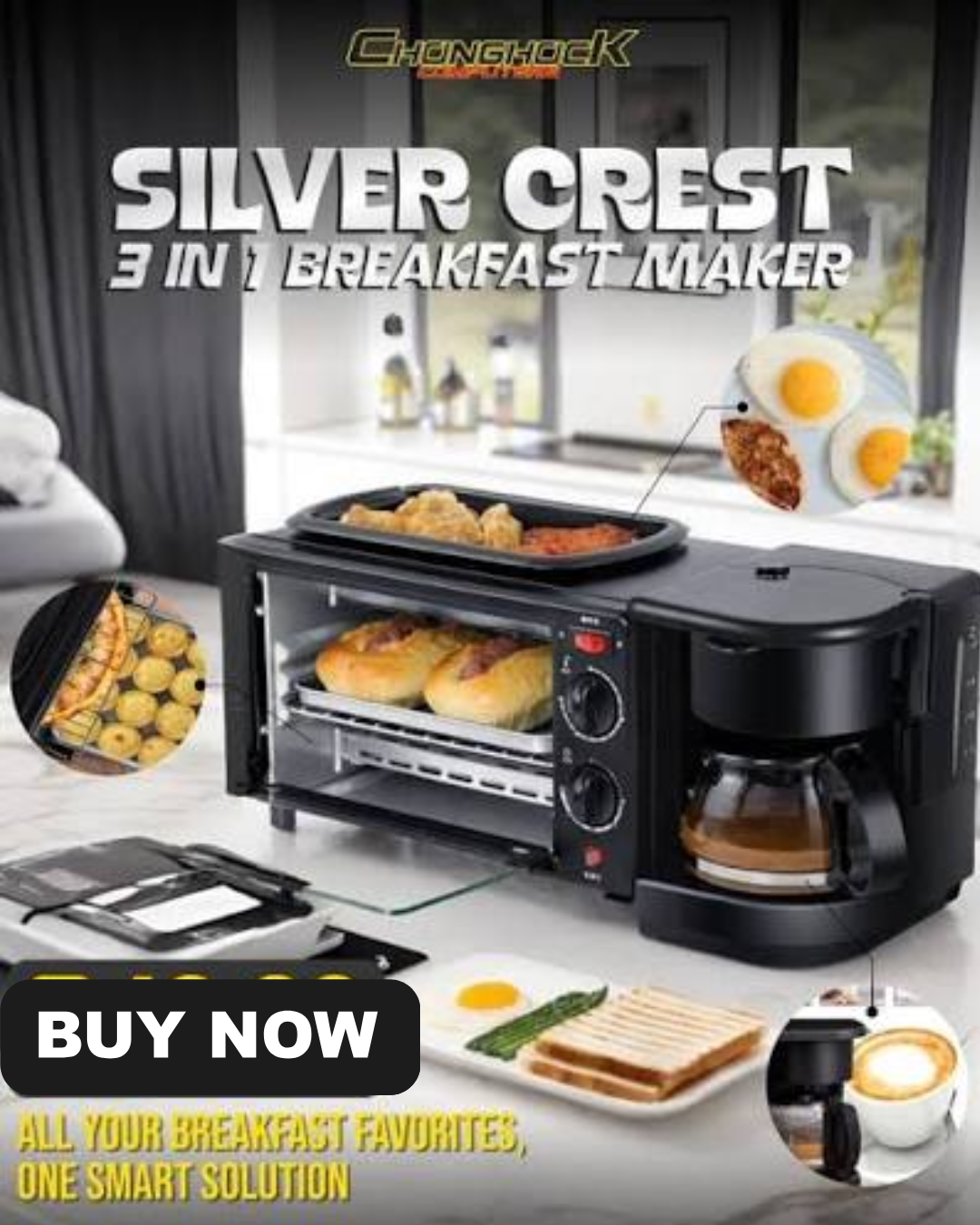 Silver Crest Electric Multifunctional 6 in 1 Breakfast Maker