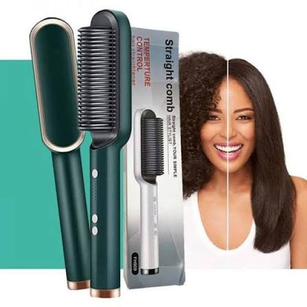 Pistto Hair Straightener Comb For Women & Men, Hair Styler, Machine Brush Heating Electric With Temperature Control