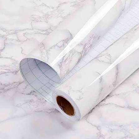 Pazzy Marble For Walls In Rolls Vinyl White/Black Self Adhesive Waterproof Wallpaper Contact Paper Wall Stickers Film Kitchen Home Decor