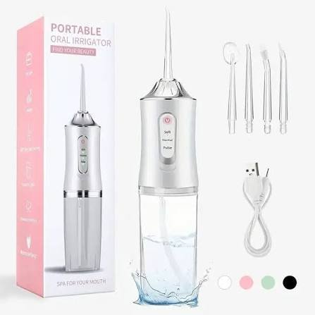 Water Flosser Professional Cordless Dental 230 ML Oral Irrigator Waterproof 3 Modes with Cleanable Water Tank Portable and Rechargeable for Teeth Care