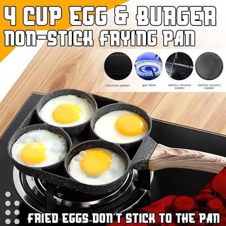 4-Cup Multi-Section Non-Stick Frying Pan (or 4-Hole Egg Burger Frying Pan)