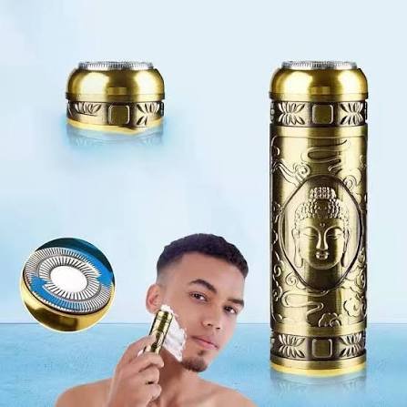 Mini Electric Shaver Men Vintage Buddha Head Rotary Razor Type-c Rechargeable Beard Trimmer Small Portable Shaving Machine