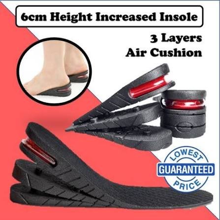 3 Layer Adjustable Height Increasing Insole - Black | Fashion Unisex Adjustable Height Increasing Insole