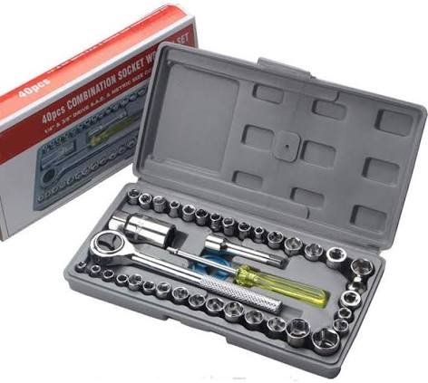 40 in 1 Pcs Wrench Tool Kit & Screwdriver & Socket Set