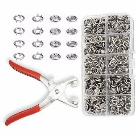 DIY Metal Snap Button Fastener Kit (with Prong Snaps and Fastener Pliers Tool)