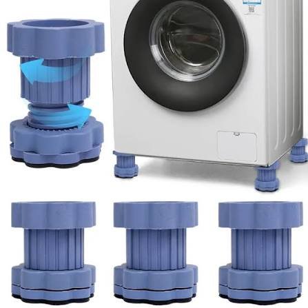 Adjustable Anti Vibration Foot Pads For Washing Machine Shock Absorber Noise Cancelling Feet Pads with Suction I Furniture Base Stand, Fridge Stands For Refrigerator And Washing Machine
