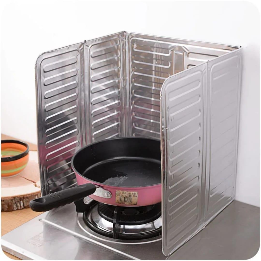 Foldable Aluminum Kitchen Gas Stove Baffle Plate Portable Frying Pan Oil Splash Protection Screen Household Kitchen Accessories