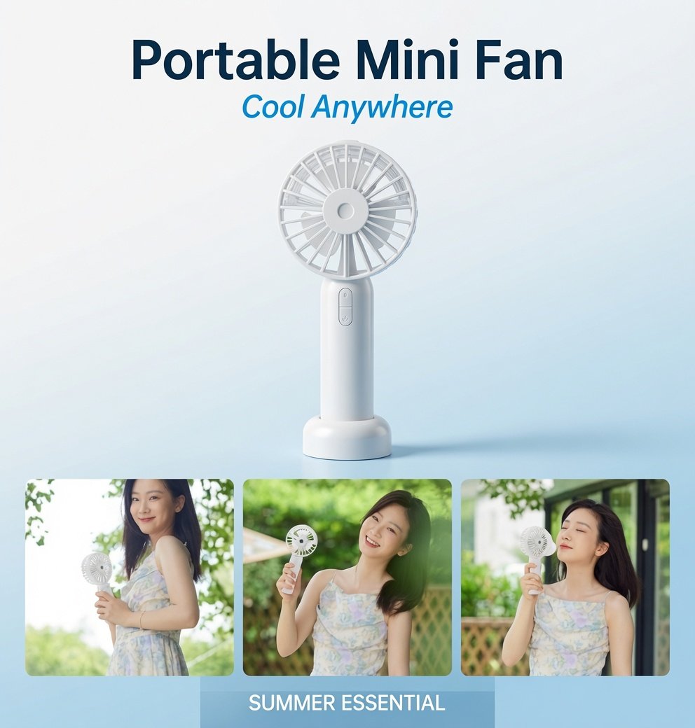 Portable Handheld Misting Fan (or Mini Rechargeable Water Spray Fan)