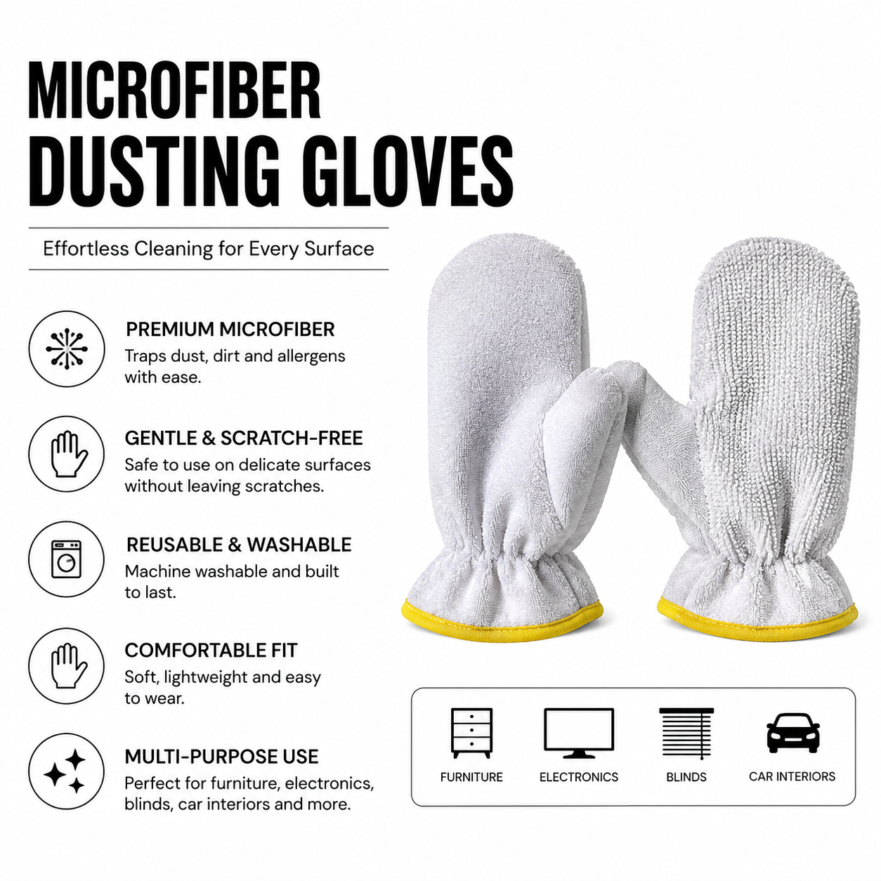 Microfiber Dusting Gloves (or Multi-Functional Cleaning Mitts)