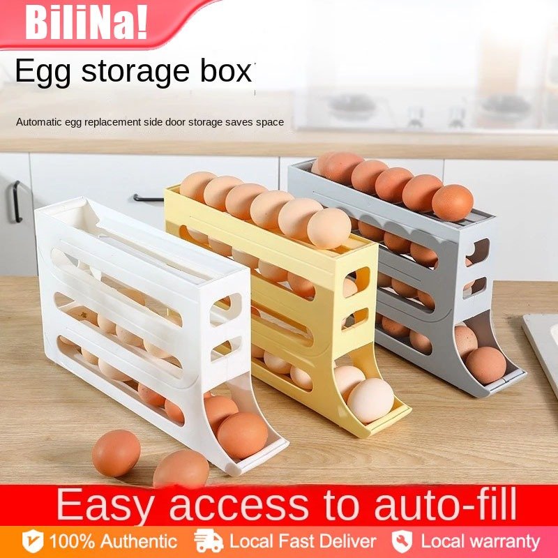 Rolling Automatic Egg Dispenser (or Gravity Slide Egg Storage Rack)  Key Features: