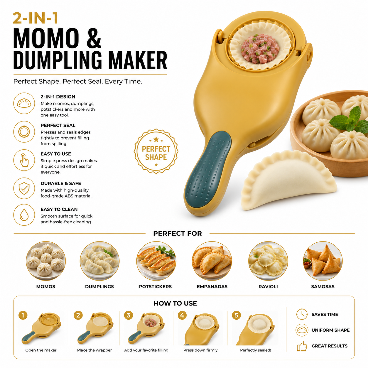  2-in-1 Momo & Dumpling Maker Machine