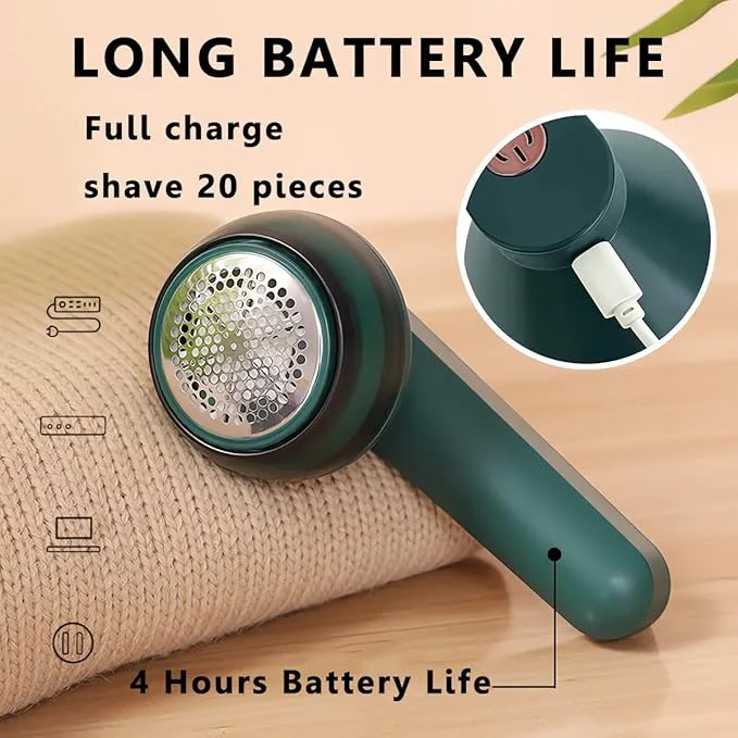 Wishora Premium Rechargeable Electric Lint Remover & Fabric Shaver | Portable Clothes Defuzzer | Sweaters, Blankets, Jackets, Upholstery | Pet Hair, Pilling & Bhur/Bhuwa Remover |